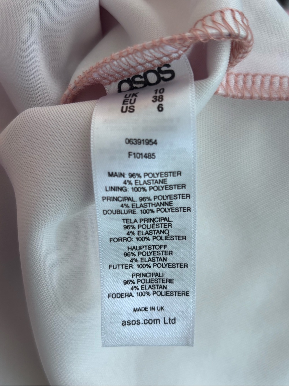 ASOS Floral Strapless Fold-Over Midi Bodycon Dress Pink Size 6 - Picture 9 of 10